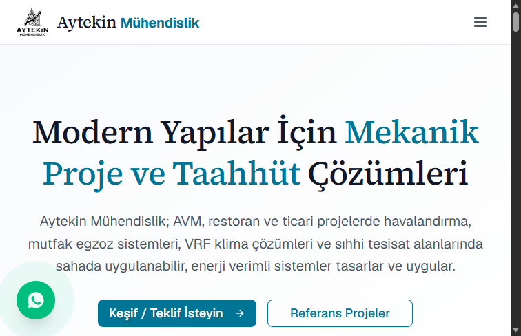 Aytekin Mühendislik — Corporate Web Portal